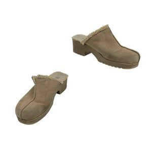 High Sierra Women's Clogs Leslie Leather Sherpa Lined Slide On‎ Tan 9.5